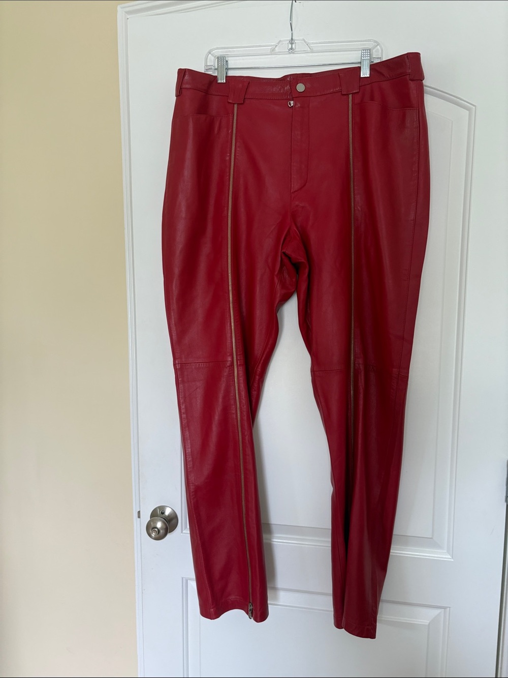 Donald J. Pliner Red Leather Pants